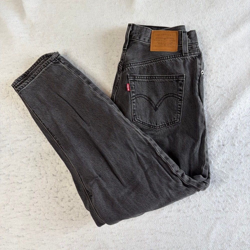 Levi's High Loose Taper Jeans Womens 26 Gray High Rise Faded Denim